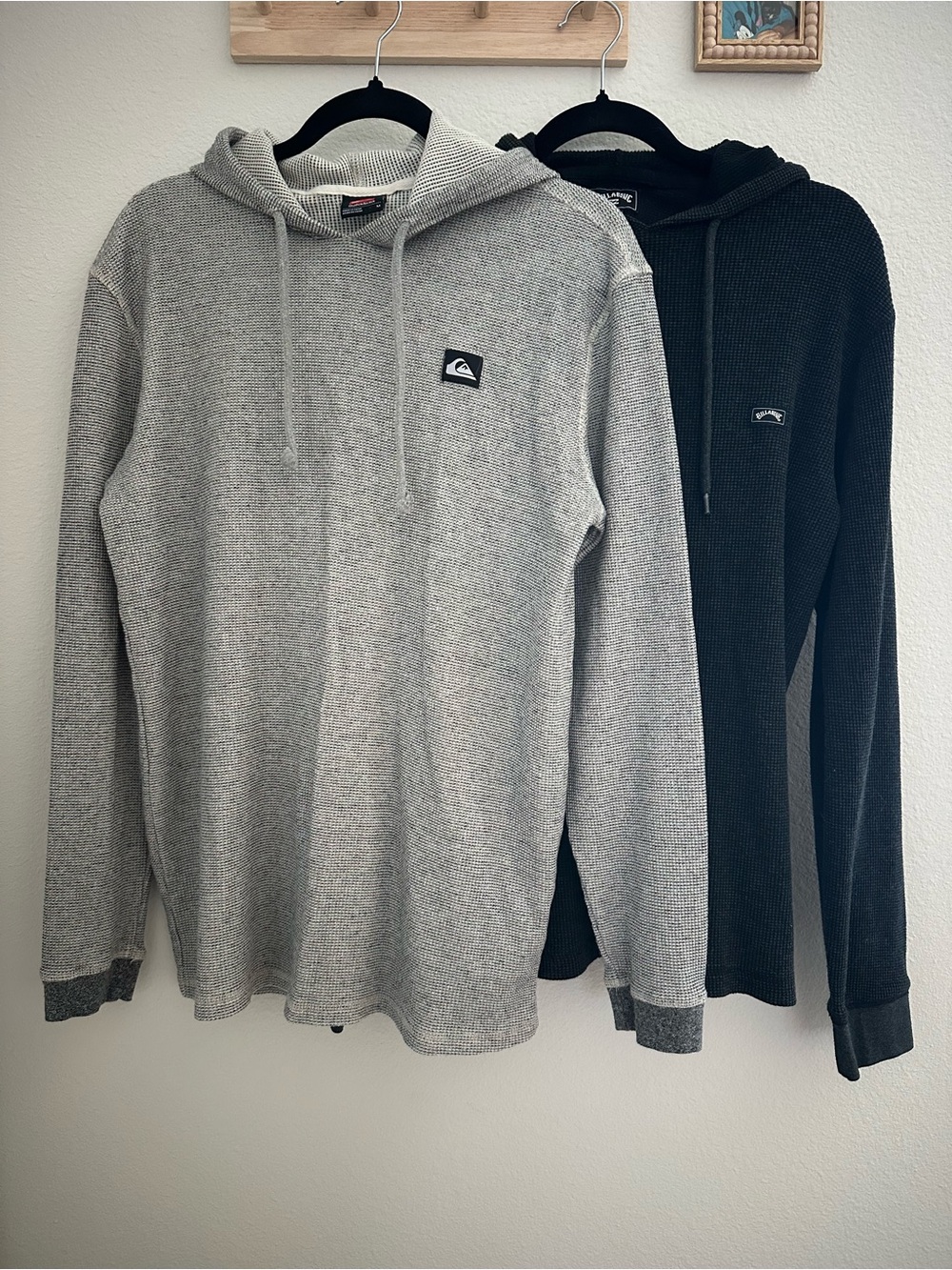 BUNDLE Quicksilver and Billabong Waffle Weave Lightweight Hoodies